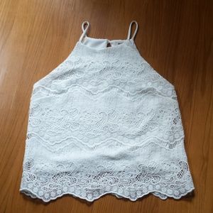 White embroidered Tank Top